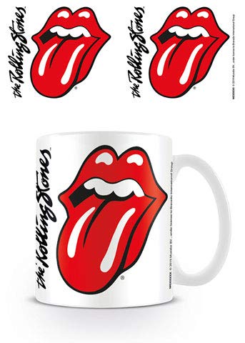 empireposter Rolling Stones - Lips White - Keramik Tasse - Größe Ø8,5 H9,5 cm von empireposter