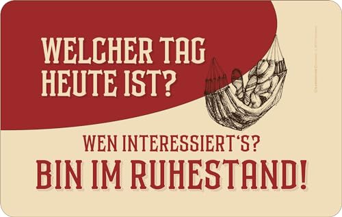 empireposter Ruhestand - Welcher Tag? - Resopal Brettchen Frühstücksbrettchen 23,5x14,5 cm von empireposter