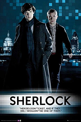 empireposter Sherlock - Walking BBC Fernsehserie Poster Plakat Druck - Grösse 61x91,5 cm + 2 St Posterleisten Kunststoff 62 cm transparent von empireposter