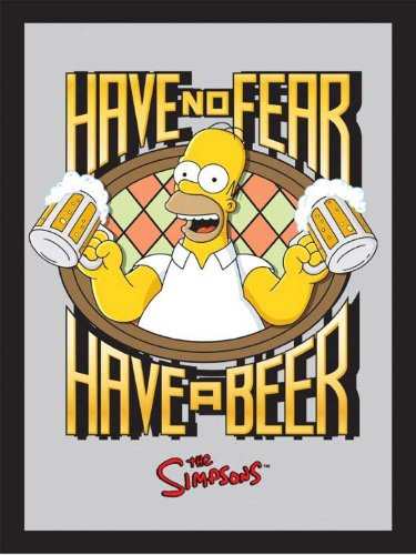 empireposter Simpsons, The Homer Have a Beer - Bedruckter Spiegel mit Kunststoff Rahmen in Holzoptik, Kult-Spiegel - Größe 30x40 cm von empireposter