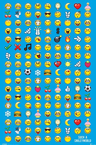 empireposter Smiley-Emoticon-Fun-Maxi, Druck, Poster Comic Gesichter-Grösse 61x91,5 cm, Papier, bunt, 91.5 x 61 x 0.14 cm von empireposter