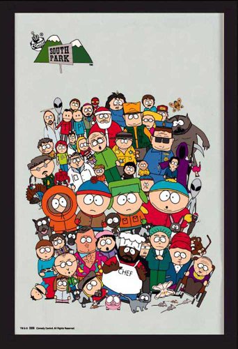 empireposter South Park - South Park - Bedruckter Spiegel mit Kunststoff Rahmen in Holzoptik, Kult-Spiegel - 20x30 cm von empireposter