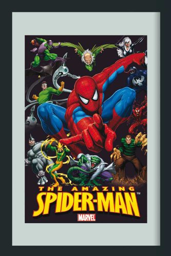 empireposter Spiderman Marvel Held - Bedruckter Spiegel mit Kunststoff Rahmen in Holzoptik, Kult-Spiegel - Grösse 20x30 cm von empireposter