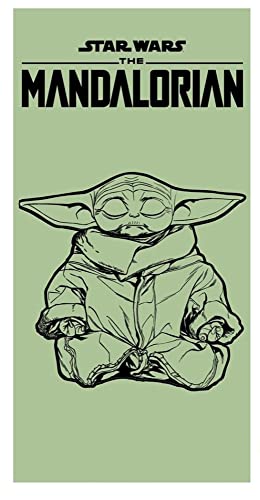 empireposter Star Wars Mandalorian - Yoda - Baumwoll Handtuch - 70x140 cm - Strandtuch Badetuch von empireposter