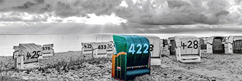 empireposter Strände - Nordsee Strandkörbe Colourlight Panorama Tür-Poster Beach Foto Strand Meer 158x53 cm von empireposter