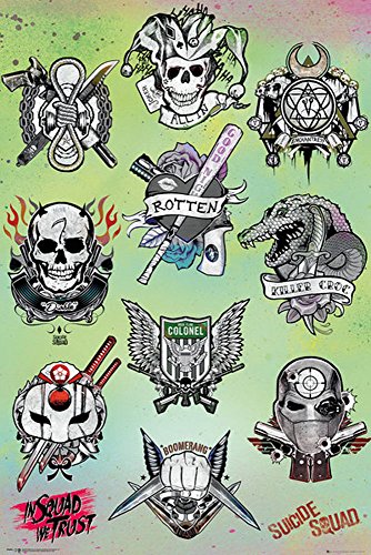 Suicide Squad - Tattoo Parlor - Retro Druck Plakat Film Poster - Größe 61x91,5 cm von empireposter