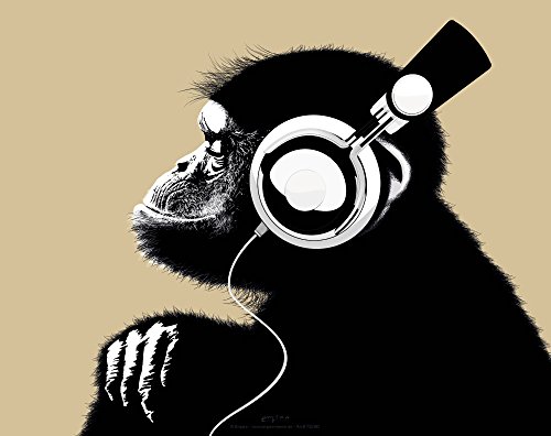 empireposter The Chimp-Bonobo Headphone - Mousepad Größe 19x24 cm - EPDM-Kautschuk, fest, elastisch, abriebsicher, PVC-frei von empireposter