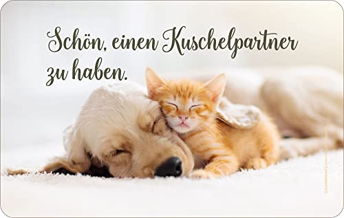 empireposter Tiere - Kuschelpartner - Resopal Brettchen Frühstücksbrettchen 23,5x14,5 cm von empireposter