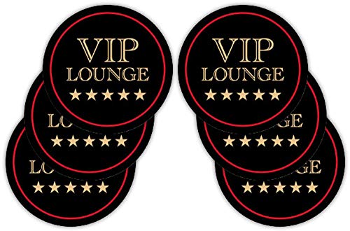 empireposter VIP Lounge - 6er Set Untersetzer - 6 Coaster im Set - Größe Ø 9,5 cm von empireposter