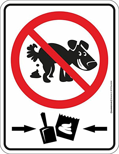 empireposter Warnung - Keine Hundeklo - Blechschild mit Spruch, 4 Saugnäpfe - Blech-Schild Blech Schild Fun, Größe 17x22 von empireposter