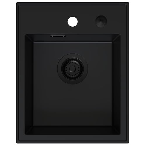 Spülbecken Alles Schwarz 40x50 cm - Kleines Spülbecken für Unterschränke ab 40 cm Breite - Granitspüle mit Siphon PUSH Schwarz und Imprägnierung - Spüle ohne Abtropffläche - SINK QUALITY Spülbecken Alles Schwarz 40x50 cm - Kleines Spülbecken für Unterschränke ab 40 cm Breite - Granitspüle mit Siphon PUSH Schwarz und Imprägnierung - Spüle ohne Abtropffläche - SINK QUALITY von empiria SINK QUALITY