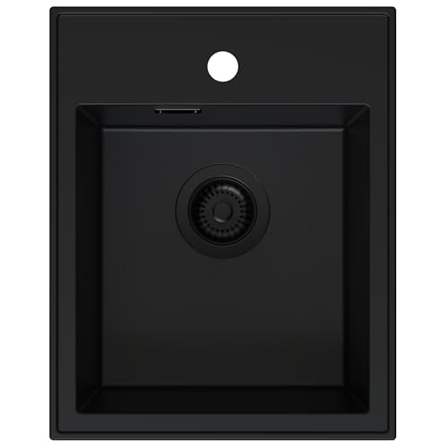 Spülbecken Alles Schwarz 40x50 cm - Spüle ohne Abtropffläche - Granitspüle mit Siphon Schwarz und Imprägnierung - Kleines Spülbecken für Unterschränke ab 40 cm Breite - SINK QUALITY Spülbecken Alles Schwarz 40x50 cm - Spüle ohne Abtropffläche - Granitspüle mit Siphon Schwarz und Imprägnierung - Kleines Spülbecken für Unterschränke ab 40 cm Breite - SINK QUALITY von empiria SINK QUALITY