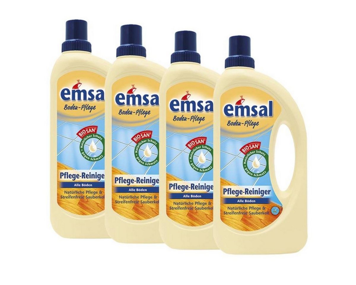 emsal 4x emsal Boden-Pflege Pflege Reiniger 1 Liter mit Biosan - Natürliche Fussbodenreiniger von emsal