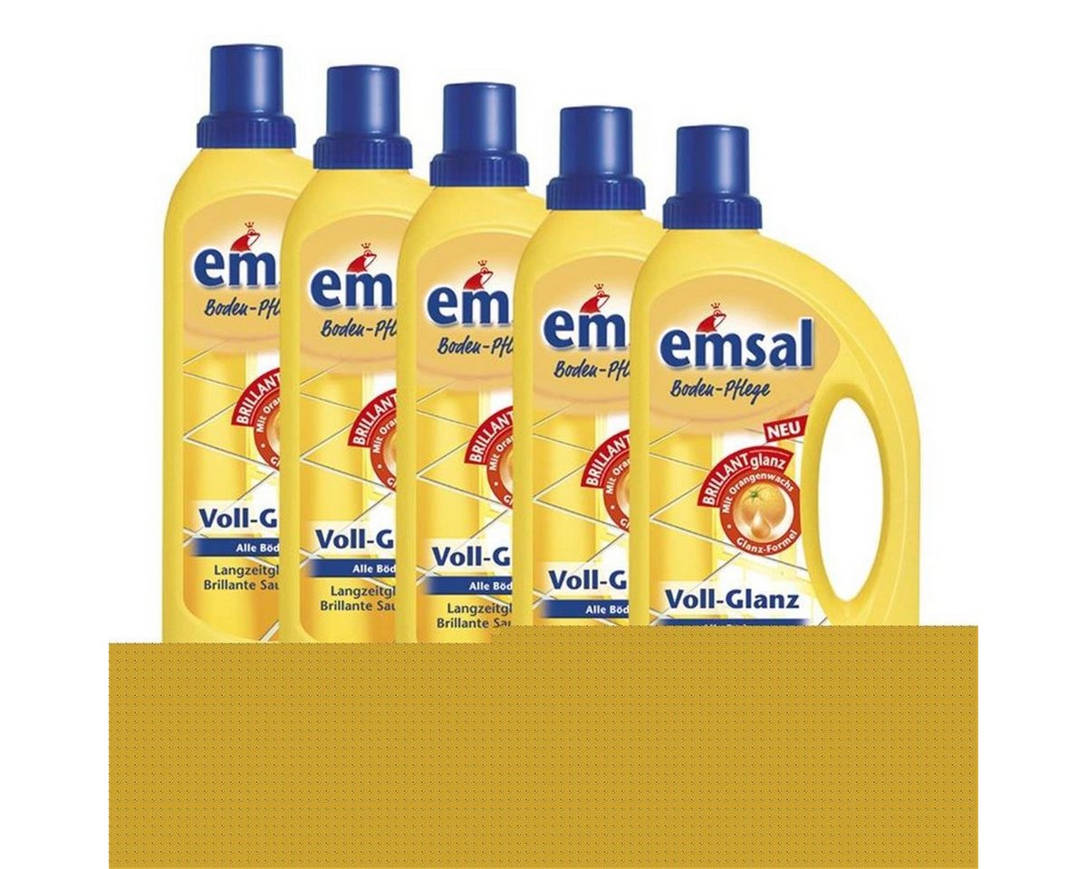 emsal 5x emsal Boden-Pflege Voll-Glanz 1 Liter, Langzeitglanz & Brillante Sa Fussbodenreiniger von emsal