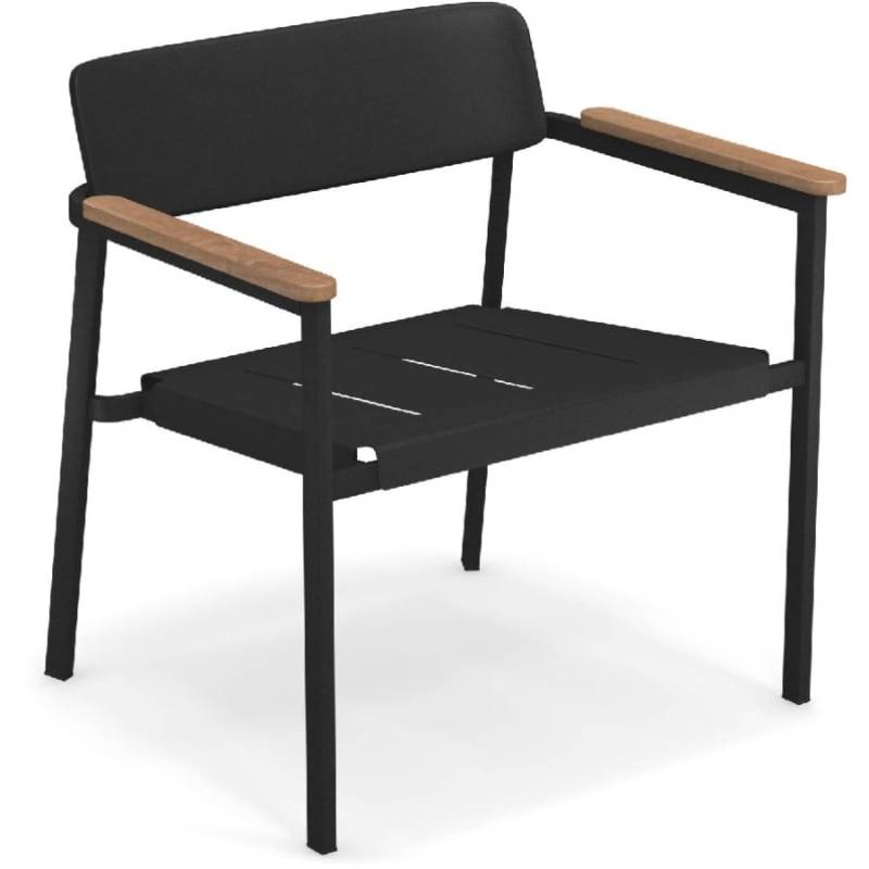 emu SHINE Loungesessel 2er Set - schwarz-teak - 2 Sessel à 72 x 77 x 65 cm von emu