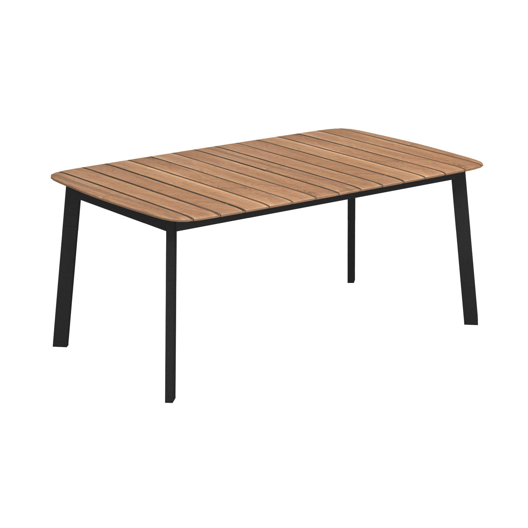 Emu - Shine Gartentisch 166x100cm - schwarz/Tischplatte Teak/LxBxH 166x100x74cm von Emu