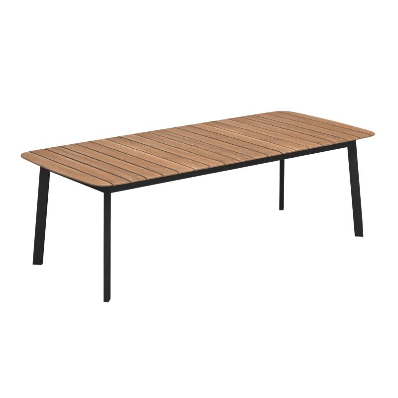 Emu - Shine Gartentisch 225x100cm - schwarz/Tischplatte Teak/LxBxH 225x100x75cm von Emu