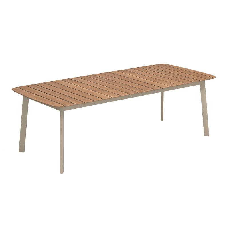 Emu - Shine Gartentisch 225x100cm - taupe/Tischplatte Teak/LxBxH 225x100x75cm von Emu