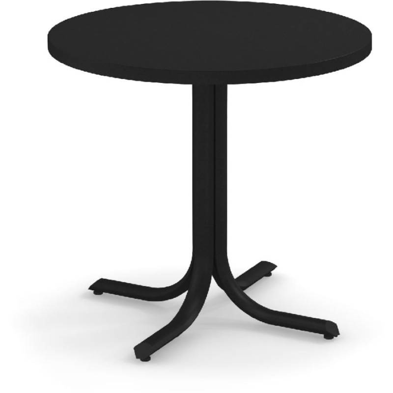 emu TABLE SYSTEM Tisch rund mit eckiger Kante - schwarz - Ø 80 cm - Höhe 75 cm von emu