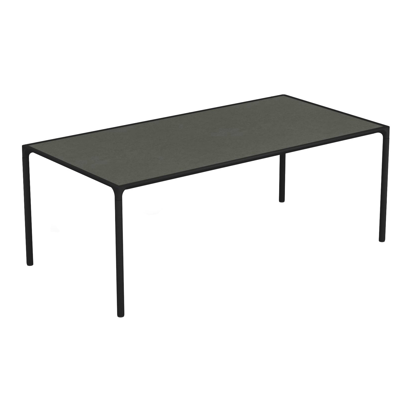 Emu - Terramare Gartenesstisch 203x103cm - dunkelgrau/Tischplatte Steinzeug/LxBxH 203x103x74cm/Gestell Aluminium schwarz von Emu