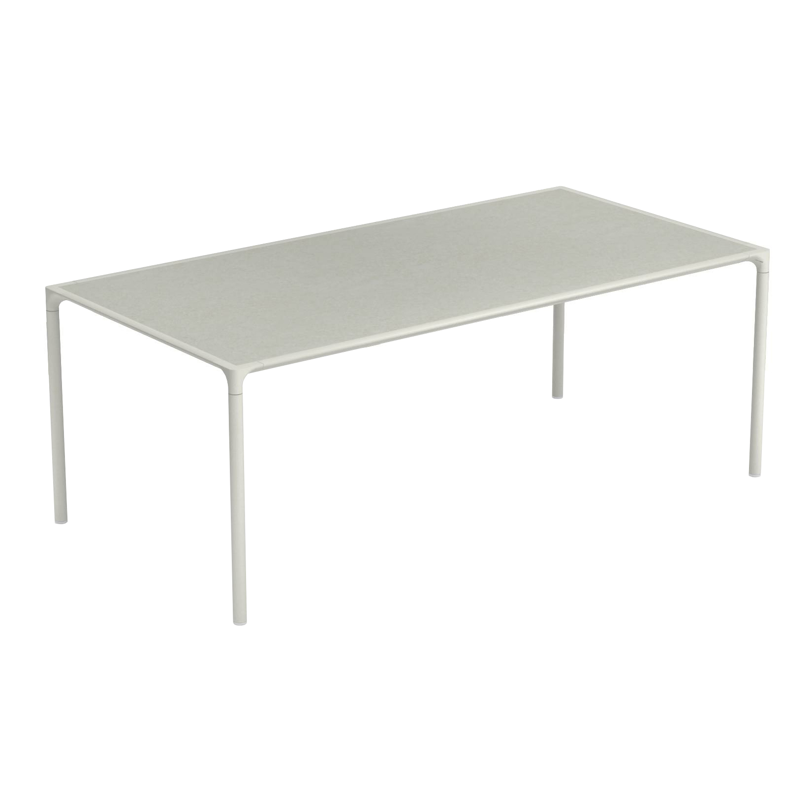 Emu - Terramare Gartenesstisch 203x103cm - grau/Tischplatte Steinzeug/LxBxH 203x103x74cm/Gestell Aluminium weiß von Emu