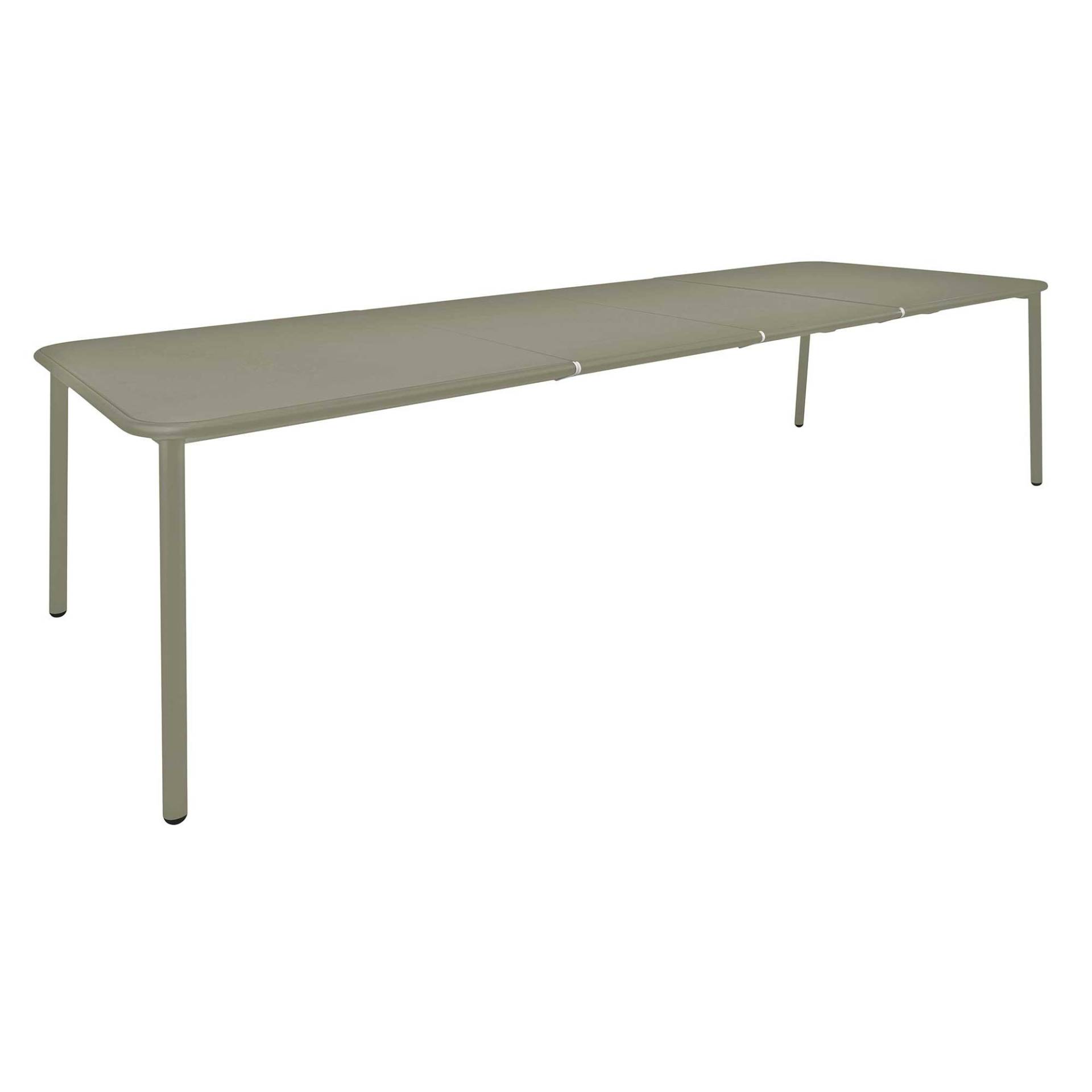 emu - Yard Aluminium Gartentisch ausziehbar - grau/grün/pulverbeschichtet/LxBxH 160+55+55x97,5x74cm von emu