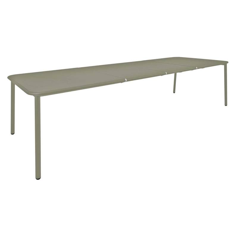 Emu - Yard Aluminium Gartentisch ausziehbar - grau/grün/pulverbeschichtet/LxBxH 160+55+55x97,5x74cm von Emu