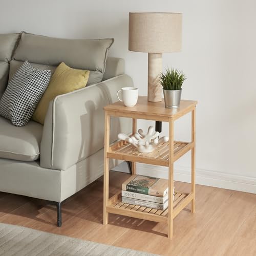 [en.casa] Bambus Standregal Ikerasak Badregal 60 x 40 x 40 cm Regal für Badezimmer Küche mit 3 Ebenen Küchenregal Bambusregal Holz stehend von [en.casa]