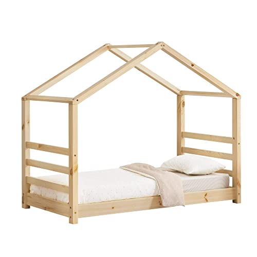 [en.casa] Kinderbett Vardø mit Lattenrost Hausbett Holz 80 x 160 cm Bettenhaus Bett Jugendbett von [en.casa]