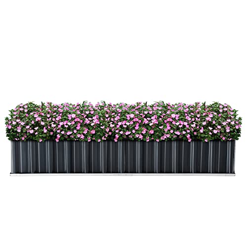 [en.casa] Pflanzbeet Zevenaar 174 x 90 x 30 cm Hochbeet Pflanzkasten wetterfest Blumenbeet verzinkter Stahl Anthrazitgrau von [en.casa]