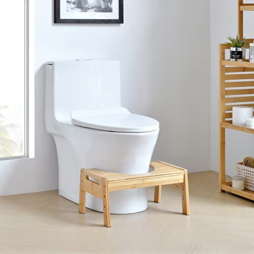[en.casa] Toilettenhocker Kalajoki Toilettenhilfe Klohocker WC-Tritthocker WC Hocker für Erwachsene Bambus von [en.casa]