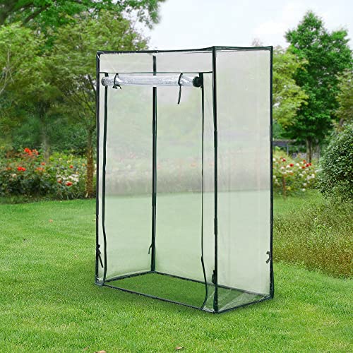 Tomatengewächshaus Terzigno 100x50x150cm Foliengewächshaus Gartenhaus Treibhaus Tomatenhaus mit Reißverschluss PVC Folie Transparent von [en.casa]