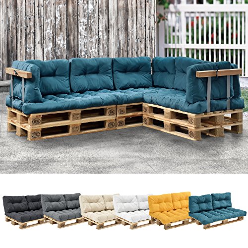 [en.casa] 1x Rückenkissen für Euro-Paletten-Sofa Türkis Palettenkissen Auflage In/Outdoor Polster Möbel von [en.casa]