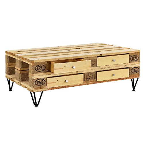 [en.casa] 4er Set Schubladen für Europaletten in Holzfarben Perfekt Integrierbar mit Führungsschienen und Befestigung Palettenmöbel von [en.casa]