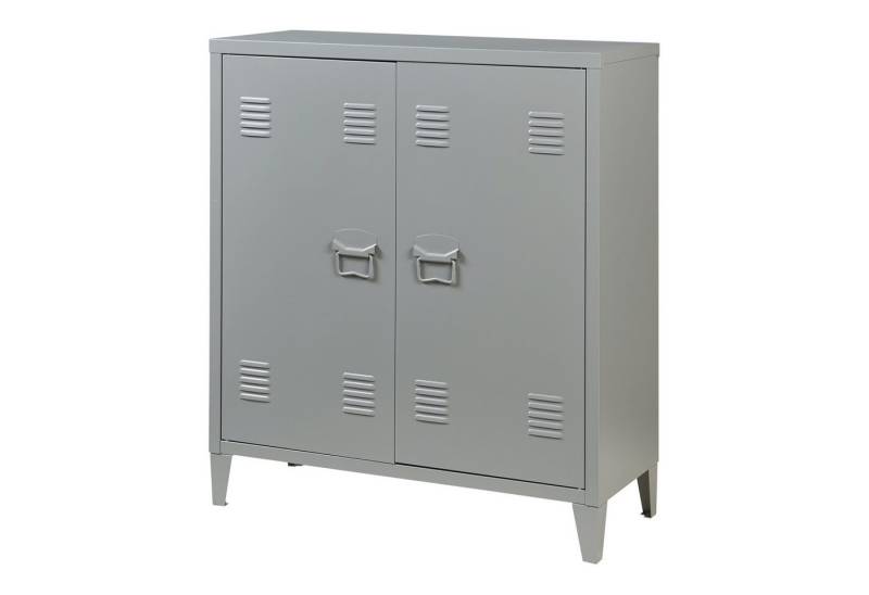 en.casa Aktenschrank »Oripää« mit 2 Türen Stahl 90x80x33 cm Dunkelgrau von en.casa