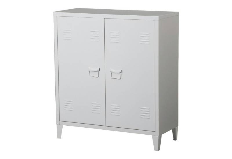 en.casa Aktenschrank »Oripää« mit 2 Türen Stahl 110x75x33 cm Weiß von en.casa
