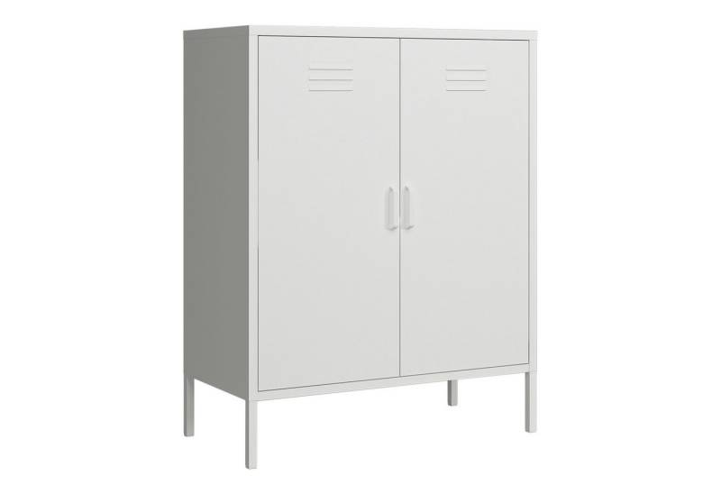en.casa Aktenschrank »Pyhäranta« mit 2 Türen Metall 102x80x40 cm Weiß von en.casa