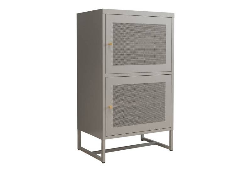 en.casa Aktenschrank »Sund« mit 2 Türen Metall 102x60x40 cm Grau von en.casa