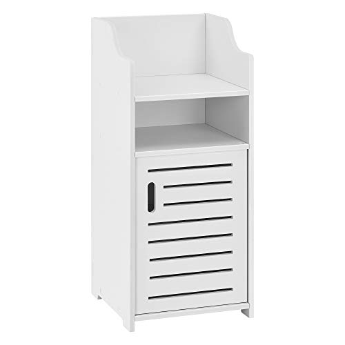 [en.casa] Badezimmerschrank Skara 72x32x32cm Weiß Midischrank WPC Badkommode mit Ablage und Tür Badregal von [en.casa]