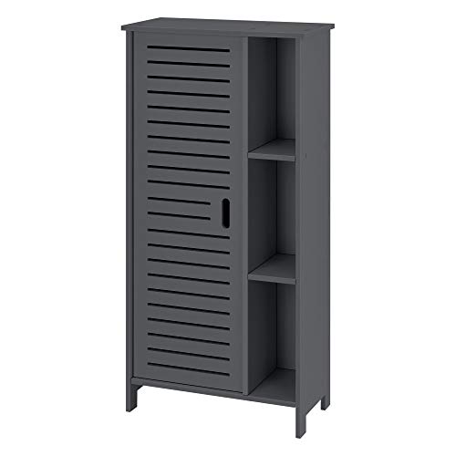 [en.casa] Badezimmerschrank Vansbro 96 x 48 x 24 cm Badschrank Ablage Beistellschrank WPC Dunkelgrau von [en.casa]