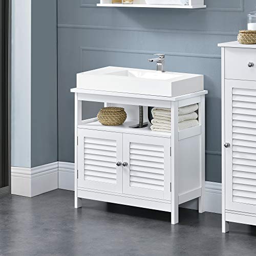 [en.casa] Badezimmerschrank mit Ablagefläche - Weiß - 60 x 60 x 30cm - Unterschrank Waschtisch Badmöbel von [en.casa]