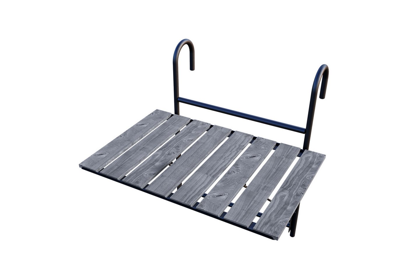 en.casa Balkonhängetisch, »Petäjävesi« klappbar Holz 60 x 40 x 58 cm Grau, strukturiert von en.casa