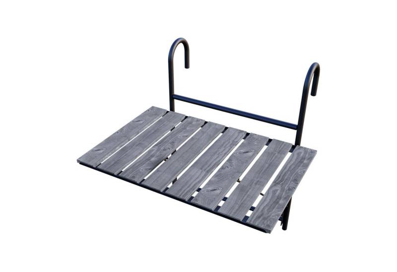 en.casa Balkonhängetisch, »Petäjävesi« klappbar Holz 60 x 40 x 58 cm Grau, strukturiert en.casa Balkonhängetisch, »Petäjävesi« klappbar Holz 60 x 40 x 58 cm Grau, strukturiert von en.casa