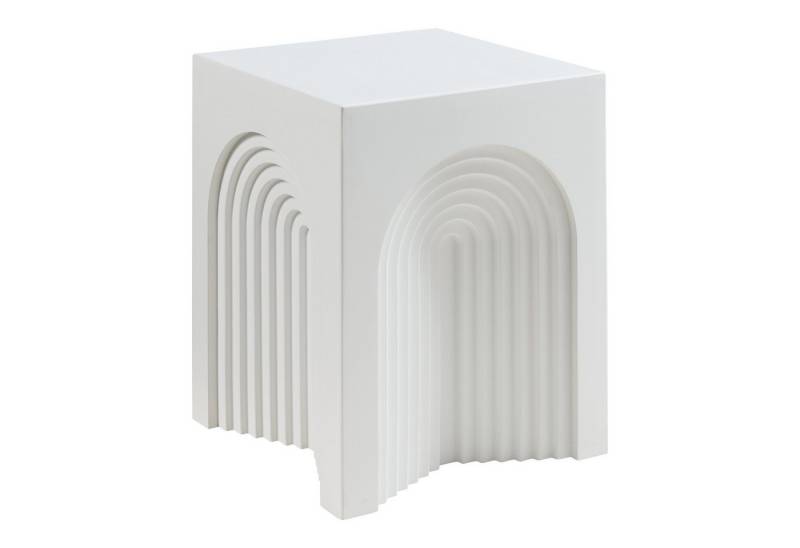 en.casa Beistelltisch, »Elverumn« MDF in Arch-Design 45 x 35 x 35 cm Weiß von en.casa