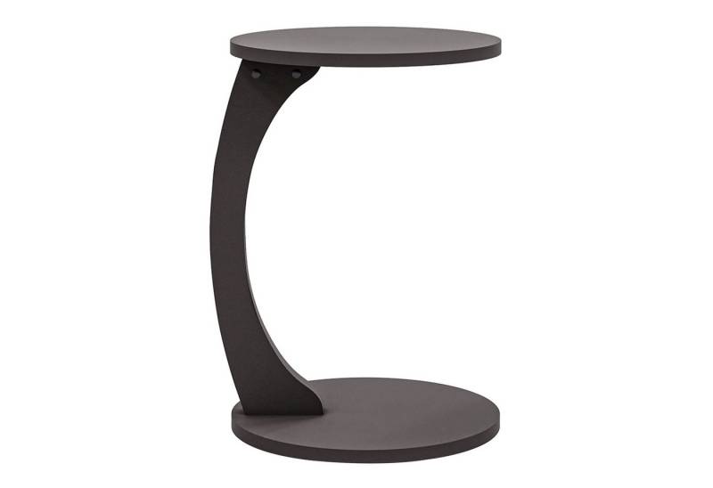 en.casa Beistelltisch, »Holeby« C-Form mit 4 Rollen rund 56 x Ø 38 cm Grau von en.casa