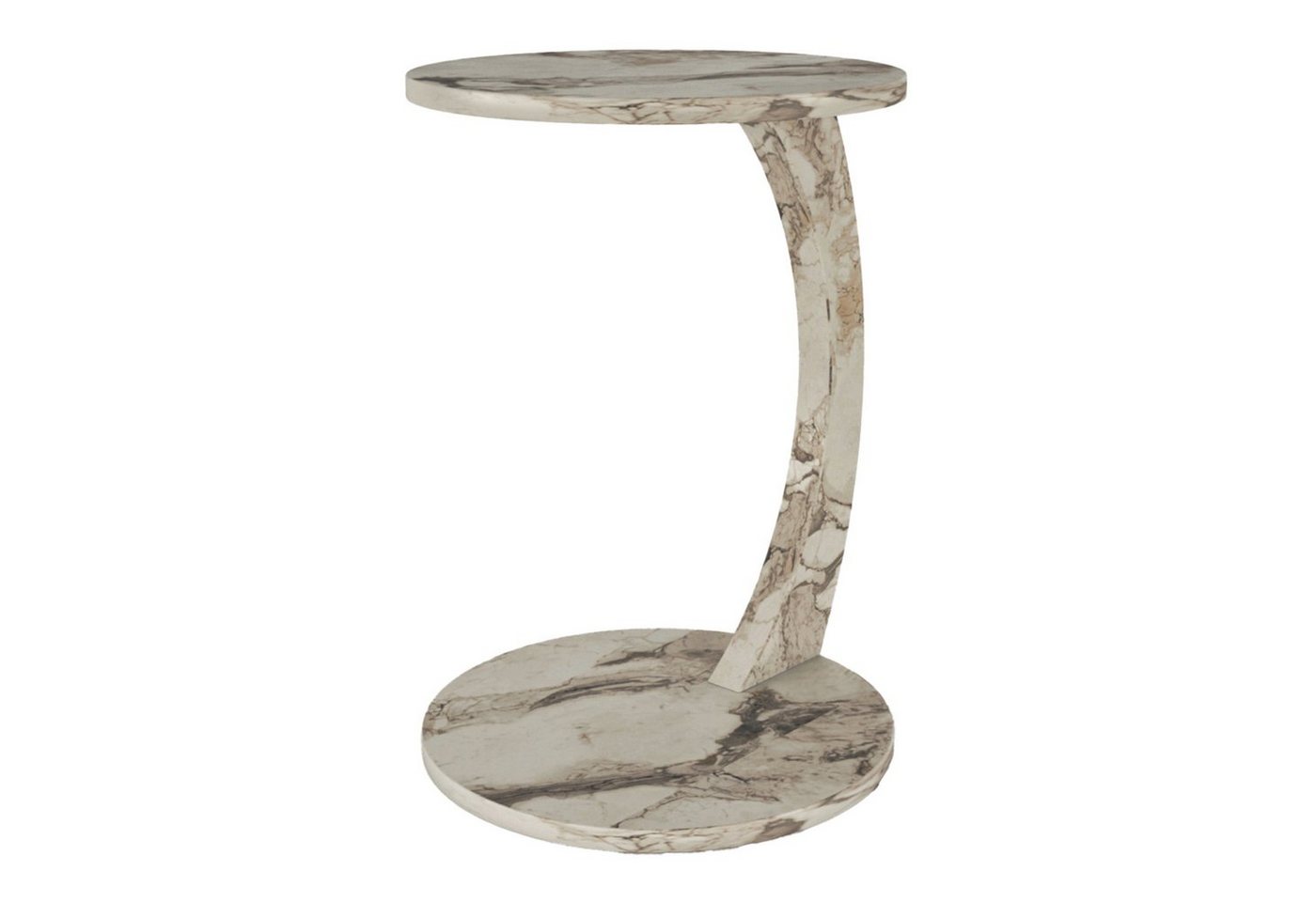 en.casa Beistelltisch, »Holeby« C-Form mit 4 Rollen 56xØ38cm Marmoroptik cremeweiß en.casa Beistelltisch, »Holeby« C-Form mit 4 Rollen 56xØ38cm Marmoroptik cremeweiß von en.casa