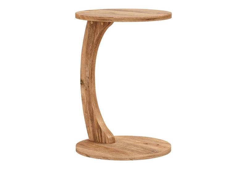 en.casa Beistelltisch, »Holeby« C-Form mit 4 Rollen rund 56 x Ø 38 cm Holzoptik von en.casa