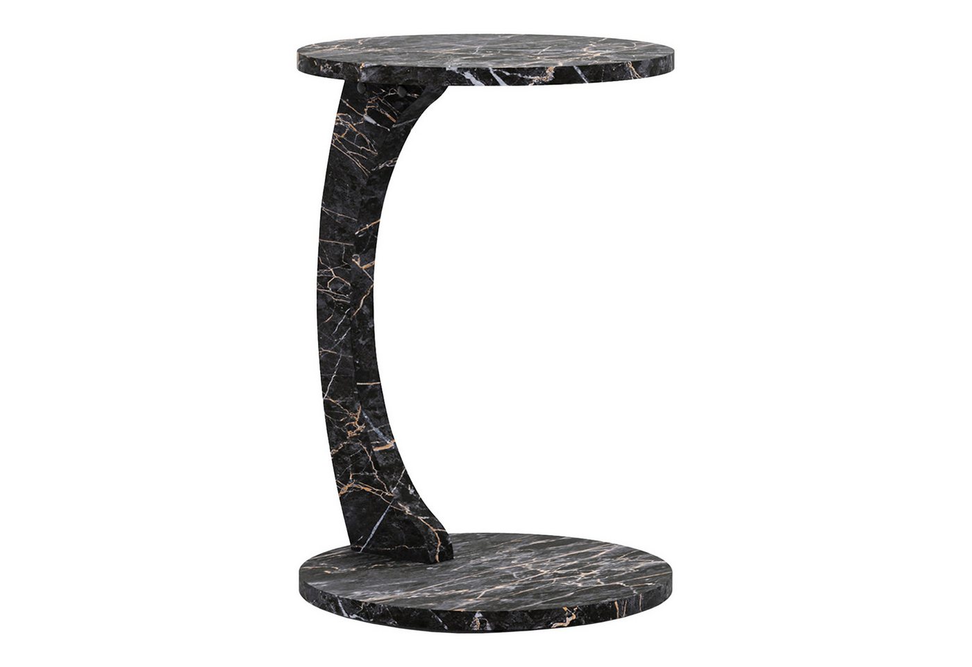 en.casa Beistelltisch, »Holeby« C-Form mit 4 Rollen rund 56 x Ø 38 cm Marmoroptik, schwarz en.casa Beistelltisch, »Holeby« C-Form mit 4 Rollen rund 56 x Ø 38 cm Marmoroptik, schwarz von en.casa