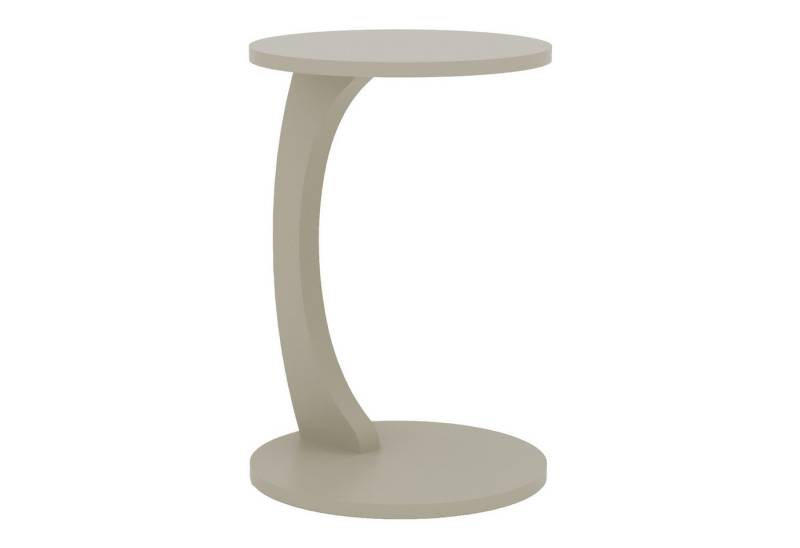 en.casa Beistelltisch, »Holeby« C-Form mit 4 Rollen rund 56 x Ø 38 cm Sandsteinfarben von en.casa