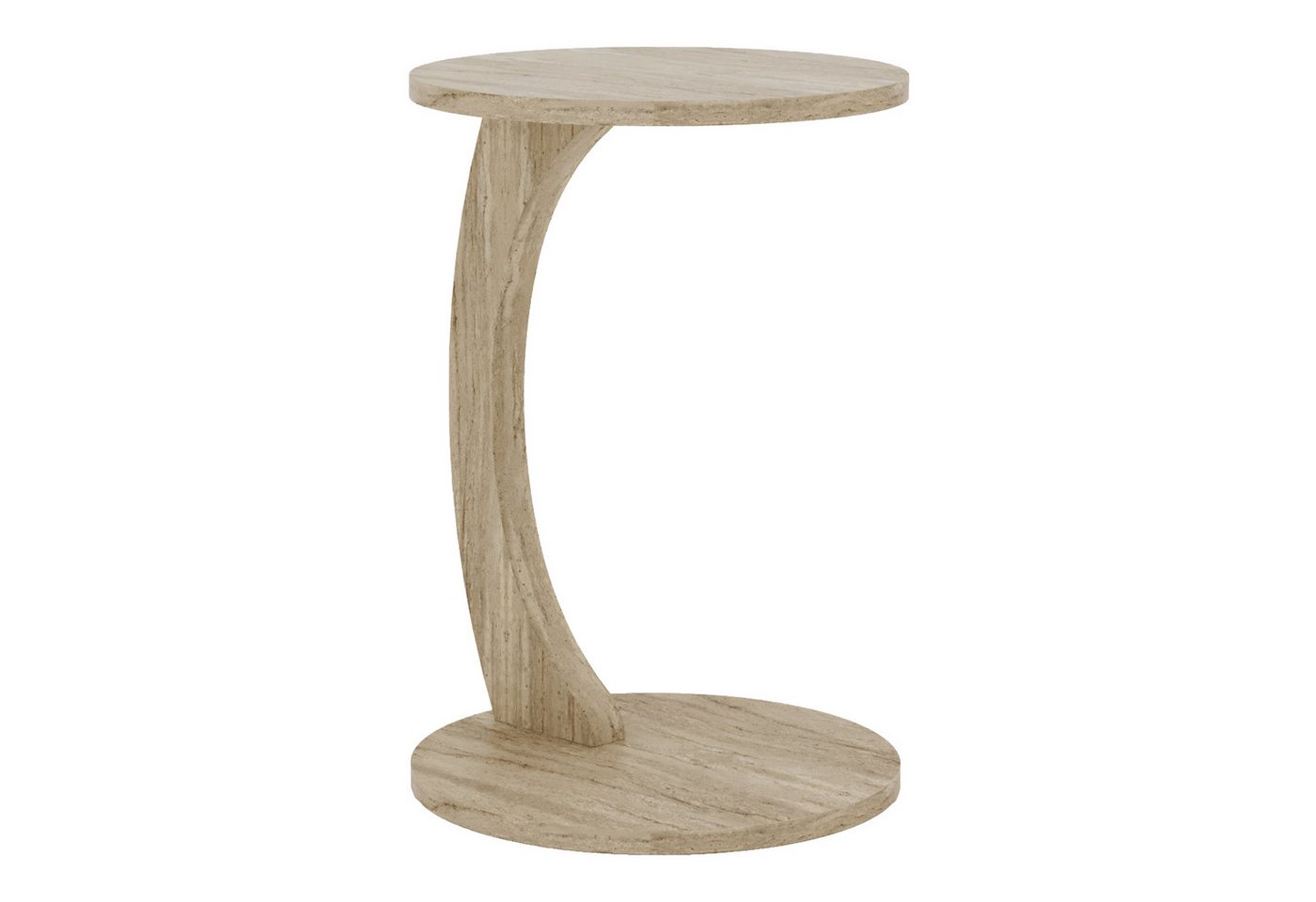 en.casa Beistelltisch, »Holeby« C-Form mit 4 Rollen rund 56 x Ø 38 cm Travertin en.casa Beistelltisch, »Holeby« C-Form mit 4 Rollen rund 56 x Ø 38 cm Travertin von en.casa